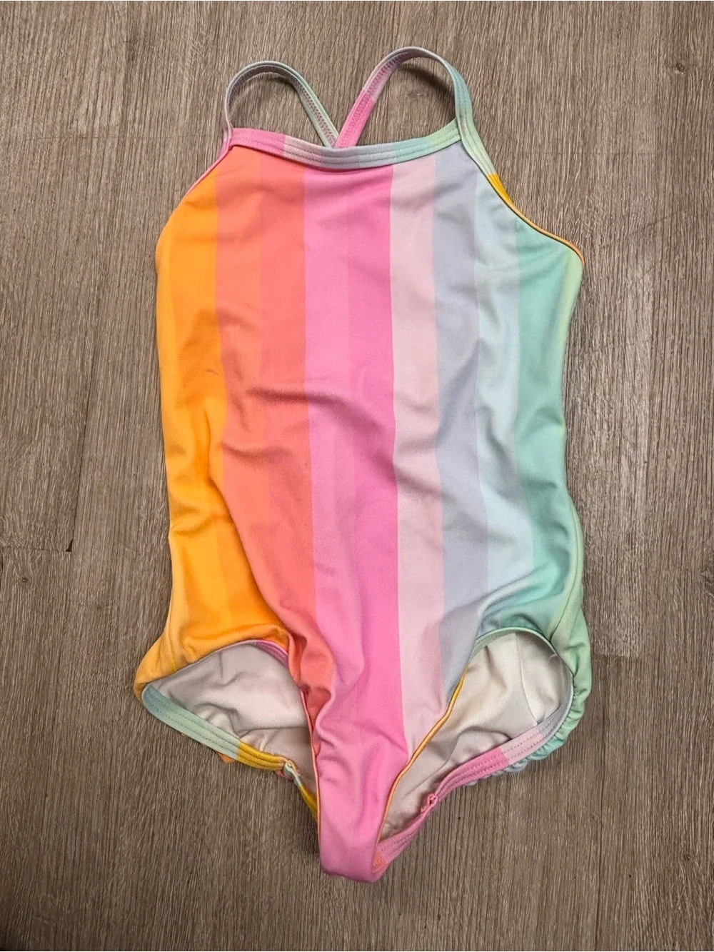Hanna Andersson one-piece Swimsuit Pink Orange Girls 4